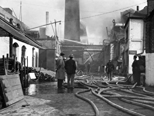 Firefighters at work in Bermondsey, WW2