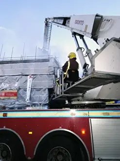 Firefighters working at scene of fire in Walthamstow