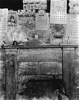 Fire Place Prints: Fireplace in Frank Tengles home. Hale County, Alabama