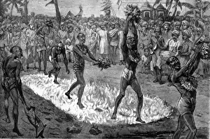 Mauritius Prints: Firewalking, Mauritius