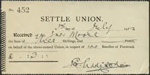 Settle Prints: Firewood Receipt, Settle Union, Yorkshire