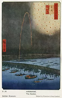 Rocket Collection: Fireworks at Ryogoku by Utagawa Hiroshige (Edo series)