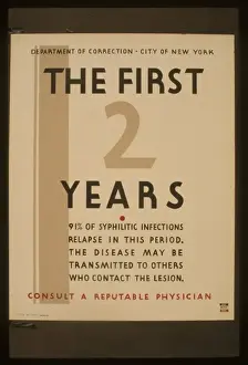 Contact Prints: The first 2 years consult a reputable physician 91% of syphi