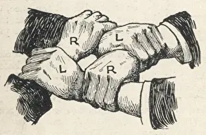 First aid, carrying patient using four interlocked hands