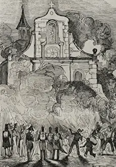 Uprising Prints: First Carlist War (1833-1840). Anti-clerical riots of 1835