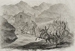 Carlist Prints: First Carlist War (1833-1840). Battle of Nazar and Asarta