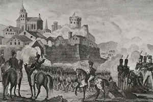 Gipuzkoa Prints: First Carlist War (1833-1840). Taking of the town of Irun