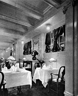 Scrapped Prints: The First-Class Dining Saloon on R. M. S. P. Almanzora, 1920