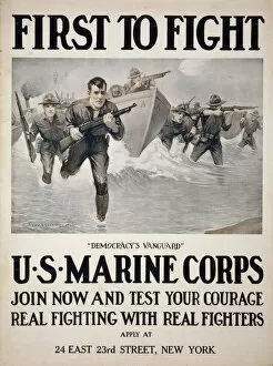 Images Dated 9th May 2012: First to fight - Democracys vanguard US Marine Corps - Join