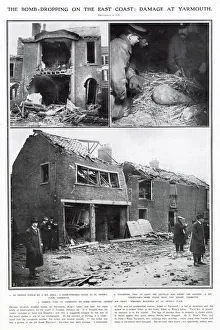 Images Dated 18th March 2021: The first German air-raid by three Zeppelins, dropped bombs in Yarmouth