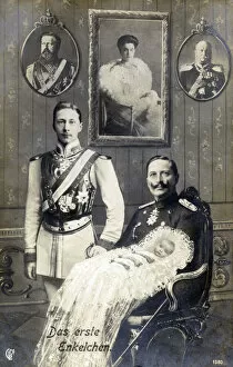 Prussia Gallery: The First Grandchild - three generations of German Royalty, Grandfather Kaiser Wilhelm II
