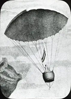 First human parachute descent by Garnerin, 1797
