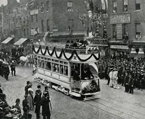 First journey of Londons electric tram 1903