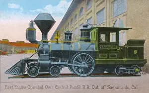 Cowcatcher Prints: First locomotive engine in Sacramento, California, USA