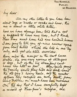 Pussy Prints: First page of a book by Cecil Aldin, Puss Puss