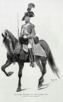 1793 Collection: First Regiment of Life Guards, Illustration by R C W