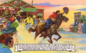 First ride of Pony Express, Missouri to California, USA