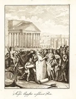 First Roman Emperor Caesar Augustus overseeing the building of R