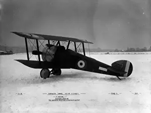 The first Sopwith F1 Camel in snow at Brooklands