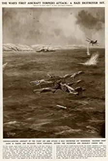 Trondheim Prints: First torpedo air attack by G. H. Davis
