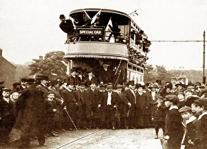 First tram from Leeds, Yeadon, early 1900s