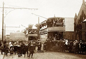 First tram from Leeds, Yeadon, early 1900s