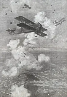 Hist Ricas Prints: First World War (1918). Bombing by the French. Plane