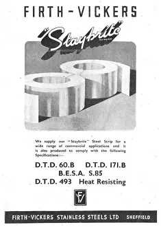 Firth Prints: Firth-Vickers Staybrite Stainless Steels DTD 171.B