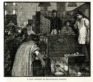 A Fish Auction in Billingsgate Market