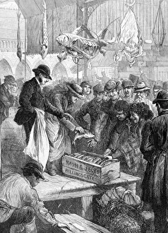 1871 Collection: A Fish Auction in Columbia Market