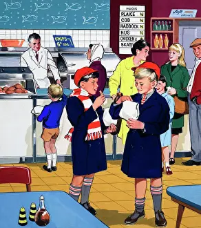 Eating Prints: At the Fish & Chips shop At the Fish & Chips shop
