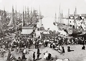 Fish market, Bergen, Norway, c. 1890