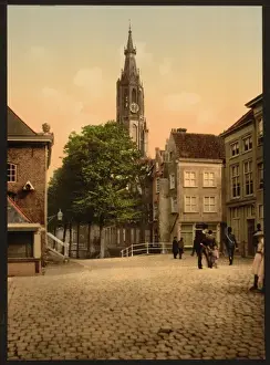 Fish market and new church, Delft, Holland