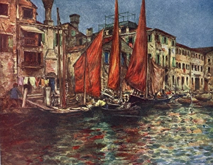 Menpes Gallery: The fish market - Venice, Italy