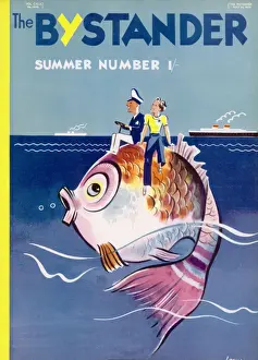 Steering Prints: Fish Sailing Couple 1939