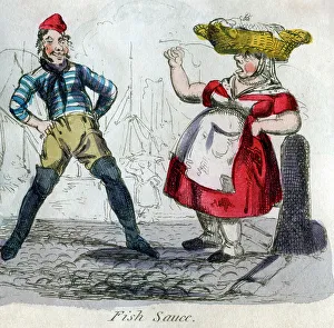 Fish Sauce - 19th century comical cartoon