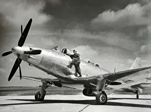 Fisher Prints: Fisher XP-75A -seen with Allisons test pilot, BT Red