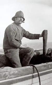 Images Dated 23rd January 2017: Fisherman in boat, Southwold, Suffolk