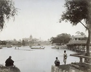 Fisherman and boys, Asakusa, Tokyo, c. 1890 s