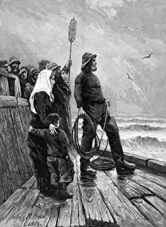 Anxious Prints: Fisherman and Family looking out to sea