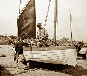 Fisherman, Southwold beach, early 1900s