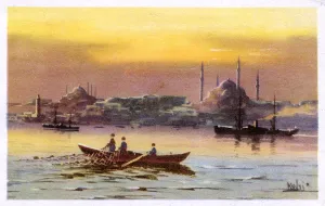 Ayasofya Prints: Fishermen draw in nets - The Golden Horn, Istanbul, Turkey