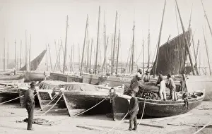 Recreation Prints: Fishermen and fishing boats, probably St Ives Cornwall