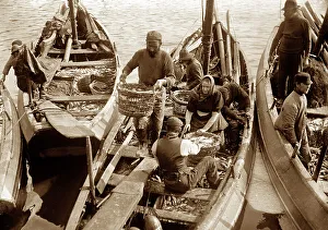 Fishermen and fishwives, Whitby early 1900's