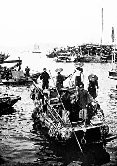 Fishermen in Hong Kong Harbour, China, early 1900s