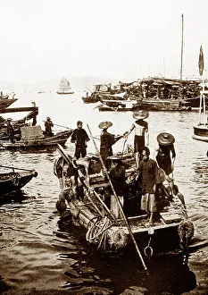 Fishermen in Hong Kong Harbour, China, early 1900s