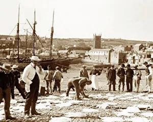 Fishermen St. Ives Cornwall Victorian period