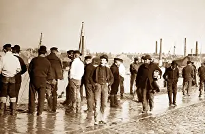 Fishermen waiting for work, Plymouth, Victorian period