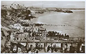 Crowded Prints: Fishermens Beach, Accra, Ghana, Gold Coast, West Africa