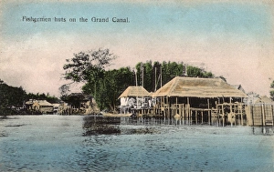 Stilt Collection: Fishermens huts on the Grand Canal, Shanghai, China